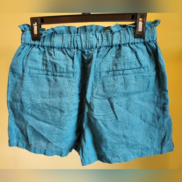 NWT C&C CALIFORNIA 100% LINEN SHORTS - MEDIUM - TEAL - Picture 2 of 9